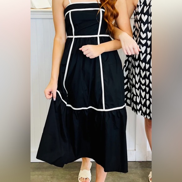 SOLD • Black + Off White Dress - Picture 2 of 4